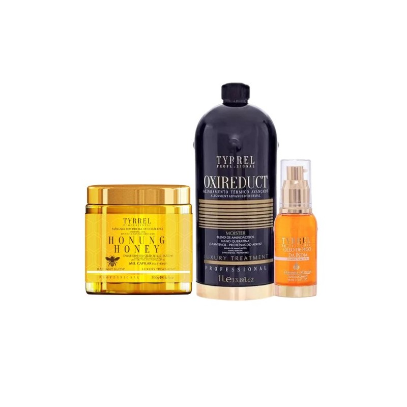 Lissage Oxireduct + Masque au Miel + Indian Huile de Figue Kit 3 - Tyrrel 
 Beautecombeleza.com