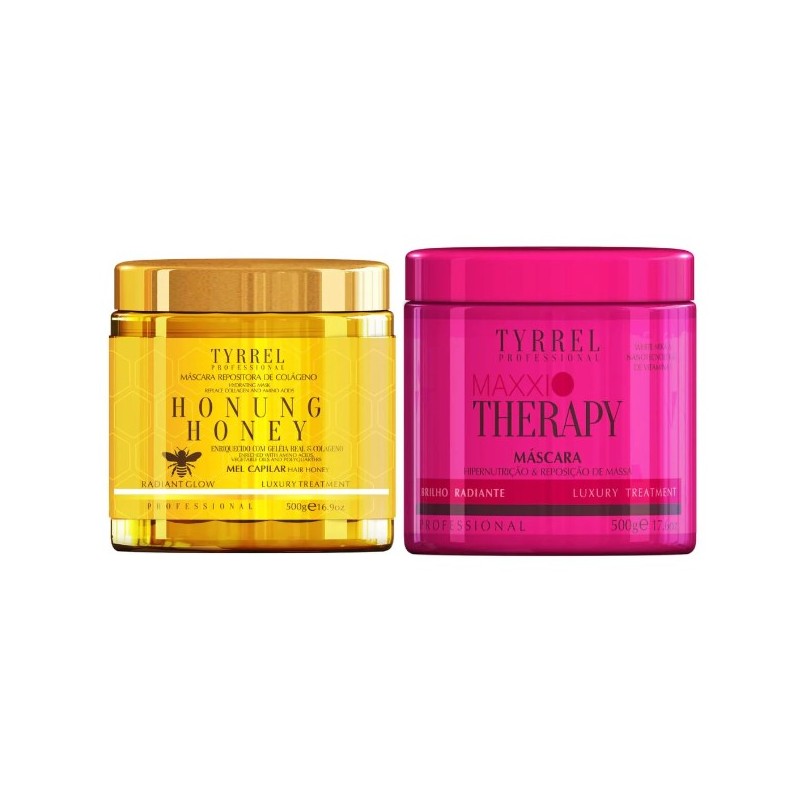 Tyrrel Maxxi Therapy + Honey Hair Masks Treatment Kit - 2x 500ml (16.9oz) Beautecombeleza.com