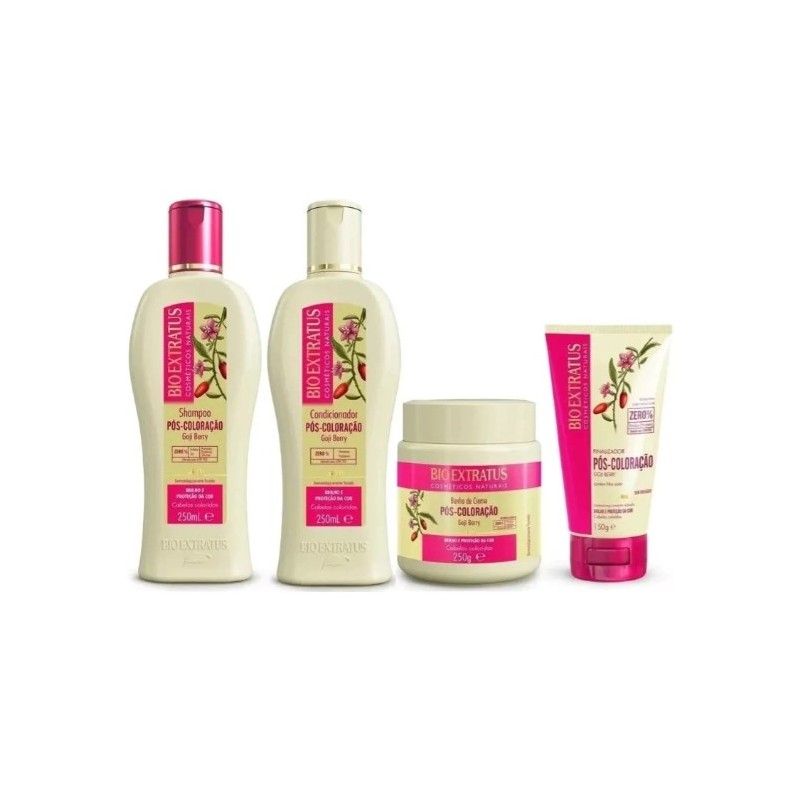 Post Coloring Colored Hair Shine Tones Booster Treatment Kit 4 Itens - Bio Extratus Beautecombeleza.com