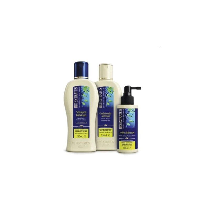 Anti Dandruff Hair Hydration Propolis Mint Treatment Kit 3 Itens - Bio Extratus Beautecombeleza.com