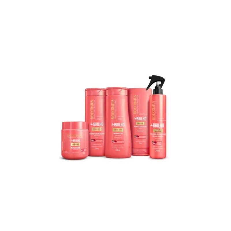 + Brilho Nutre e Hidrata Cacau Ruby  Kit 5 Itens - Bio Extratus Beautecombeleza.com