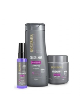 Grisalhos Tratamento Desamarelador Kit 3 Prod.- Bio Extratus Beautecombeleza.com