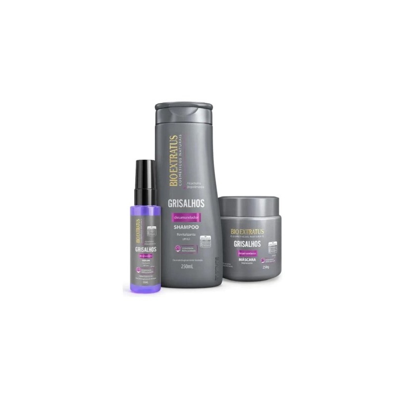 Grisalhos Gray White Hair Color Maintenance Treatment Kit 3 Itens - Bio Extratus Beautecombeleza.com Grisalhos Gray White Hair Color Maintenance Treatment Kit 3 Itens - Bio Extratus Beautecombeleza.com