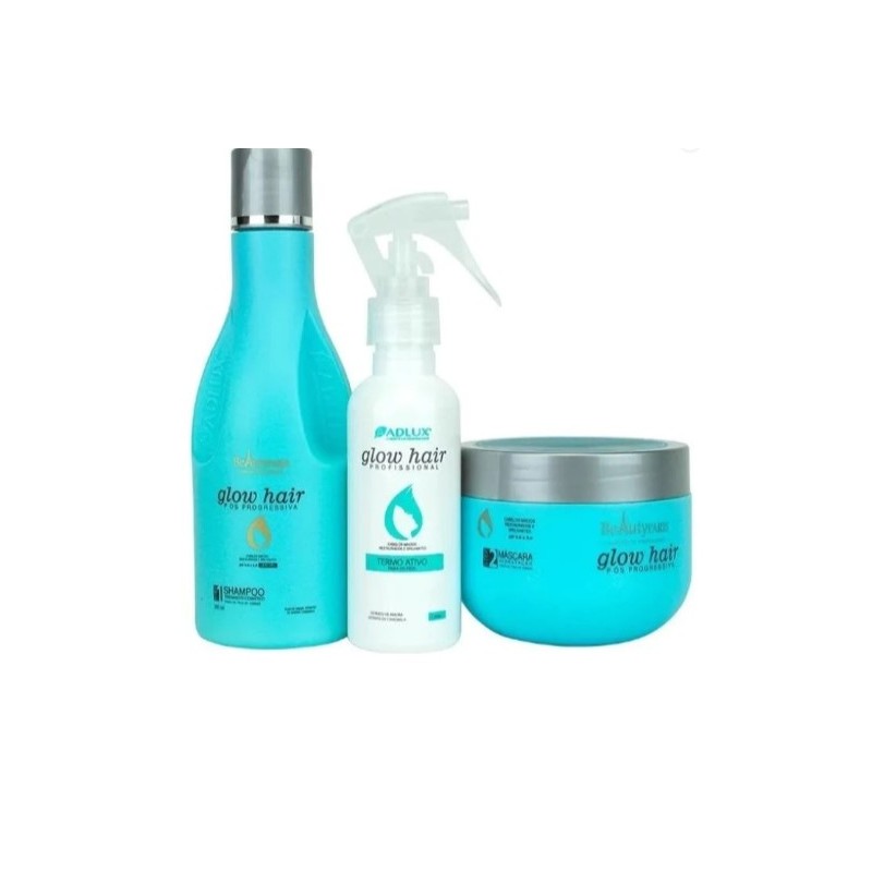 Glow Hair Home Care Recovering Strengthening Maintenance Kit 3 Itens - Adlux Beautecombeleza.com Glow Hair Home Care Recovering Strengthening Maintenance Kit 3 Itens - Adlux Beautecombeleza.com