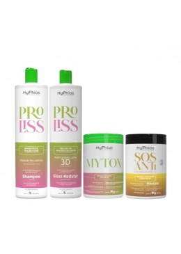 ProLiss Realinhamento Capilar + MyTox Máscara + SOS Anti-Emborrachamento Kit 4x4kg - My Phios Beautecombeleza.com