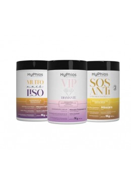 Vip Diamante + SOS Anti-Emborrachamento + Muito Mais Liso Kit 3x1kg - My Phios 
 Beautecombeleza.com