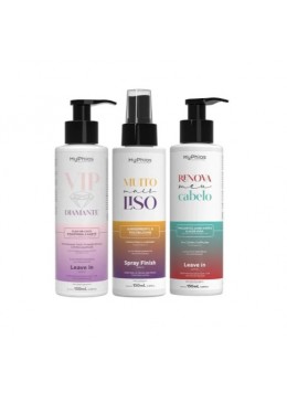 Vip Diamante e Renova Meu Cabelo Leave-in + Spray Kit 3x150ml - My Phios Beautecombeleza.com