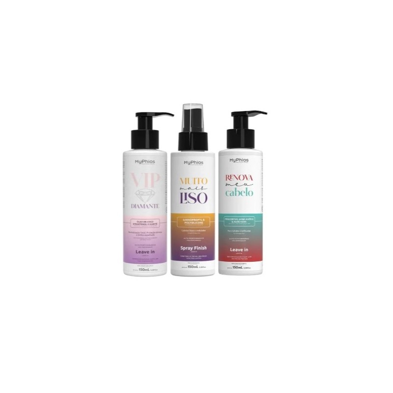 Vip Diamante e Renova Mes Cheveux Leave-in + Spray Kit 3x150ml - My Phios Beautecombeleza.com Vip Diamante e Renova Mes Cheveux Leave-in + Spray Kit 3x150ml - My Phios Beautecombeleza.com