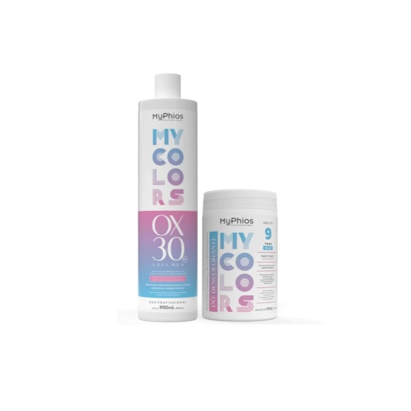 My Phios Discoloration Peroxide OX 30 Volumes + Bleaching Powder Kit - 30oz Beautecombeleza.com