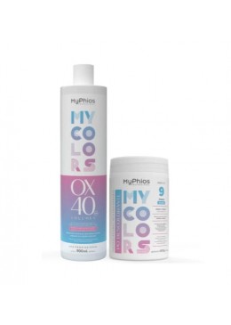 My Colors Discoloration Peroxide OX 40 Volumes + Bleaching Powder Kit by My Phios Beautecombeleza.com