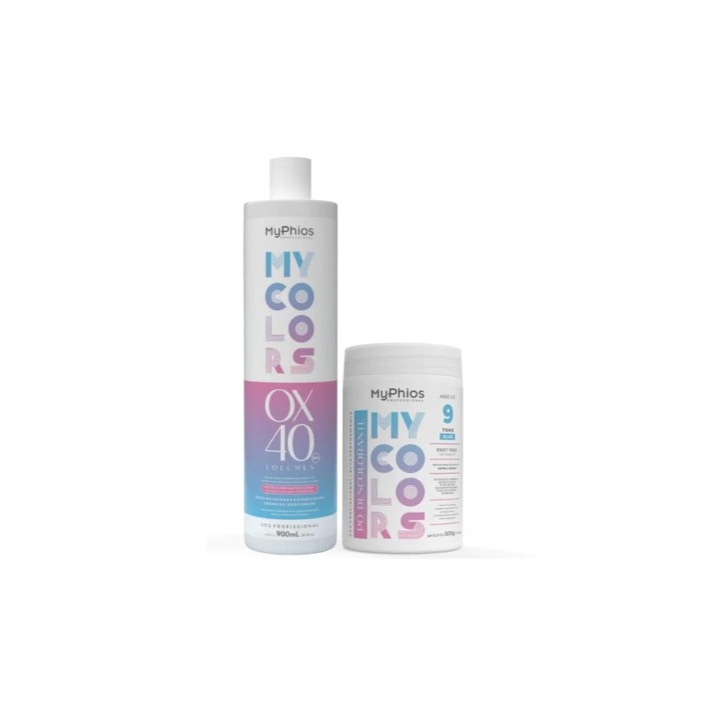 My Colors Discoloration Peroxide OX 40 Volumes + Bleaching Powder Kit by My Phios Beautecombeleza.com