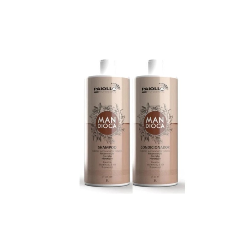 Mandioca Cassava Damaged Hair Reconstruction Treatment Kit 2x1L - Paiolla Beautecombeleza.com