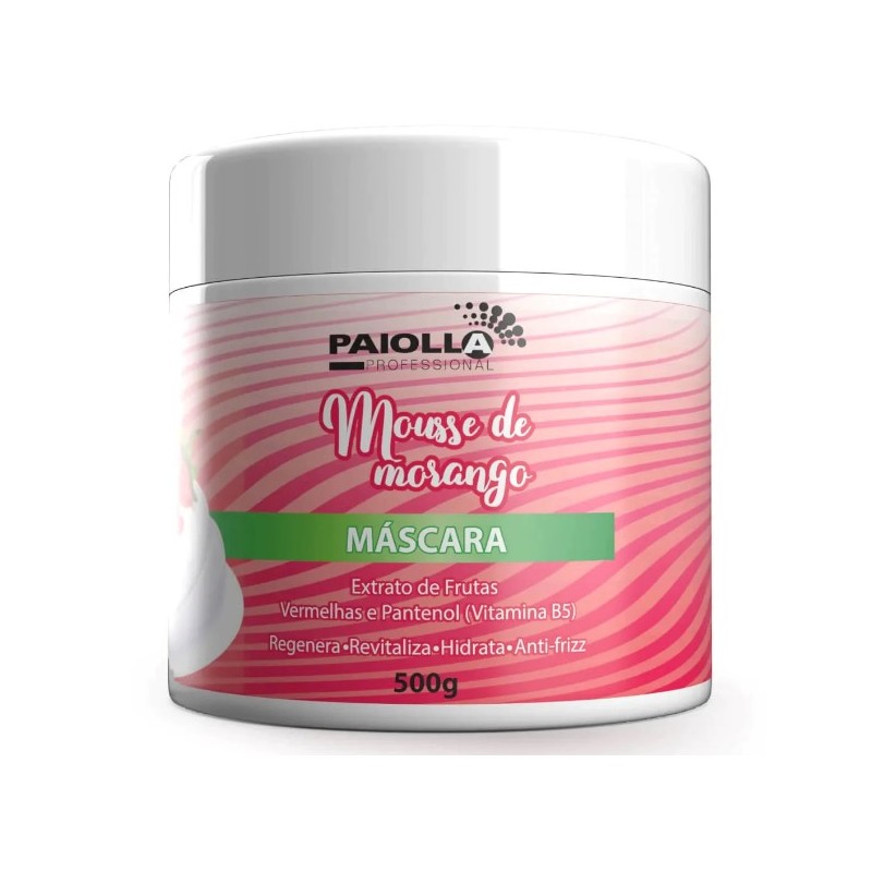 Máscara Capilar Mousse de Morango 500g - Paiolla  Beautecombeleza.com