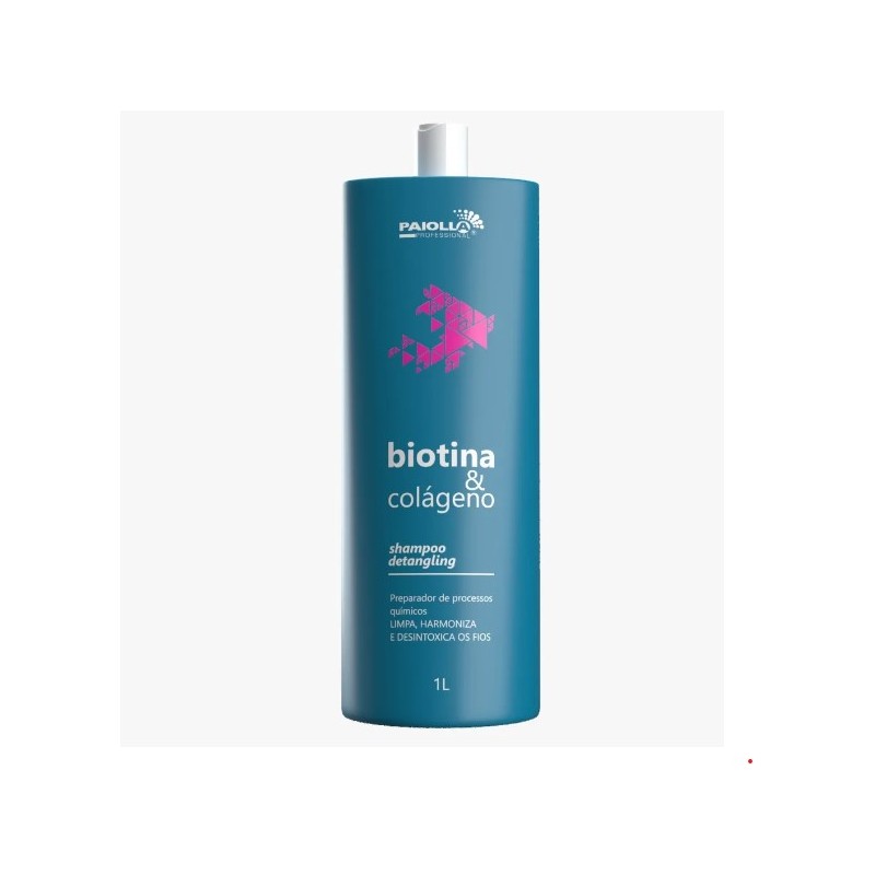 Shampoo Detangling Biotina e Colágeno 1 L - Paiolla Beautecombeleza.com
