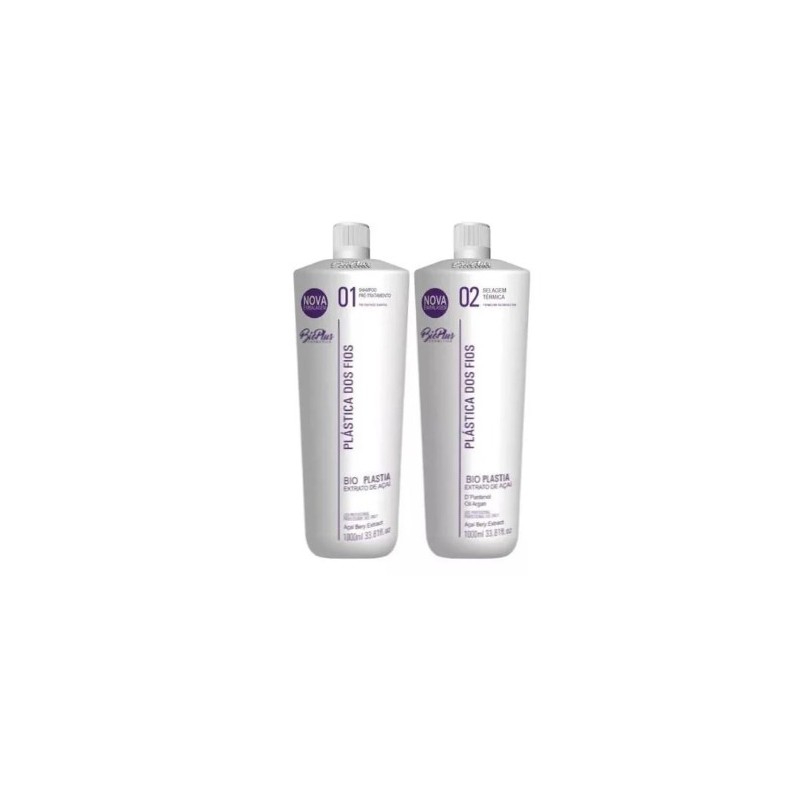 Plástica dos Fios Açaí Kit 2x1L - Bio Plus Beautecombeleza.com Plástica dos Fios Açaí Kit 2x1L - Bio Plus Beautecombeleza.com