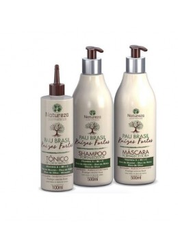 Anti Fall Brazilwood Roots Hair Protection Strength Growth 3 Prod. - Natureza Beautecombeleza.com