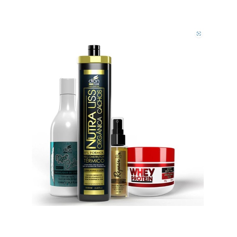Nutraliss+ Meu Cachos + Whey Mascara + Serum Kit 4 - Dion Hair Beautecombeleza.com