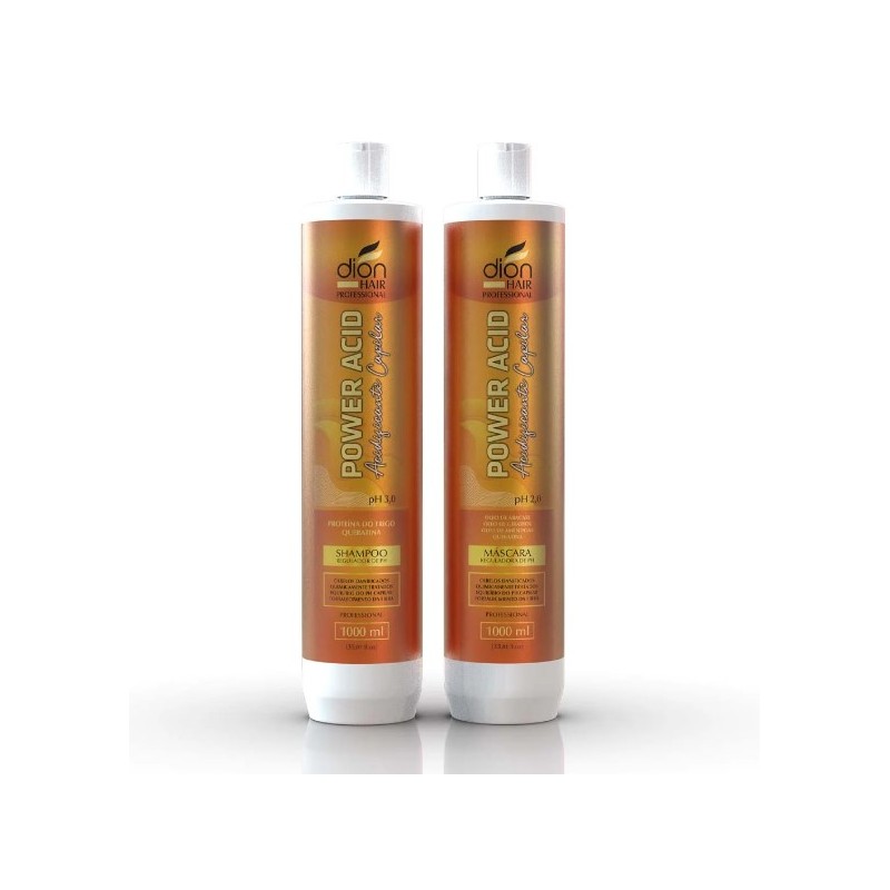 Acidificante Power Shampoing et Masque Acides, Régulateur de PH Kit 2 - Dion Hair Beautecombeleza.com