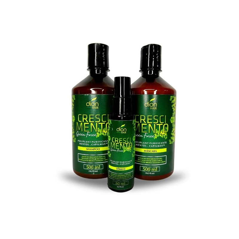 Crescimento Green Force Kit 3 - Dion Hair 
 Beautecombeleza.com