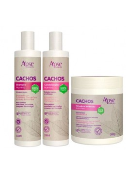 Cachos - Shampoo, Après-shampooing et Activateur de Boucles Kit 3 Itens - Apse Cosmetics Beautecombeleza.com