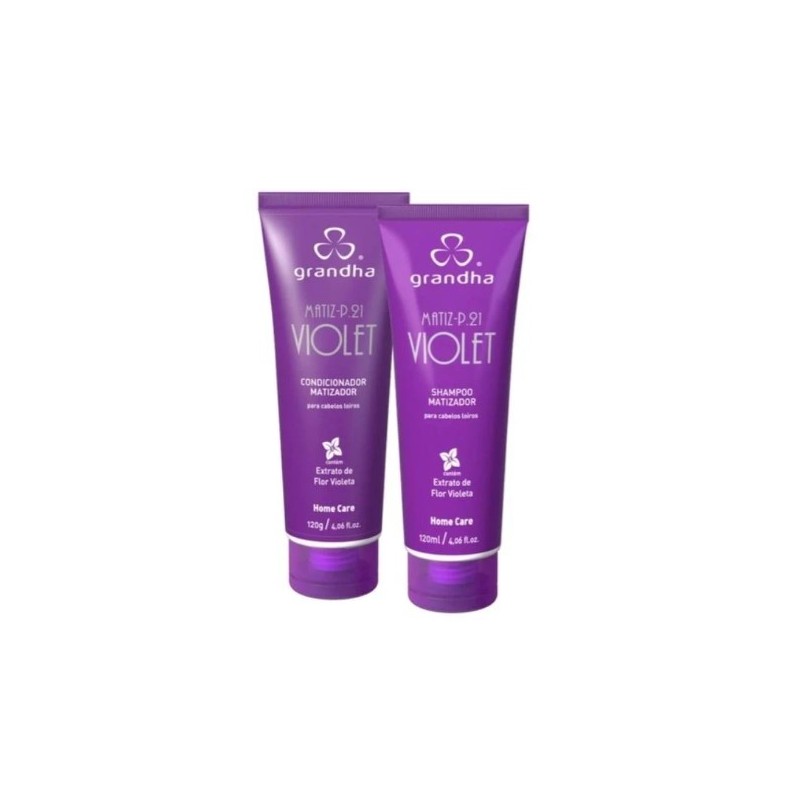 Violet Flower Matiz P21 Blond Gray Tinting Toning Home Care Kit 2x120 - Grandha Beautecombeleza.com