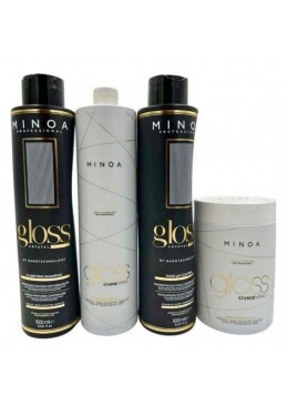 Kit Lissage Protéine & Botox Gloss Crystal Effect 4 Produits - Minoa Beautecombeleza.com