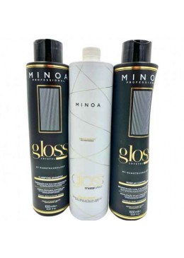 Lissage Protéine Gloss Crystal Effect Kit 3 x1L - Minoa Beautecombeleza.com