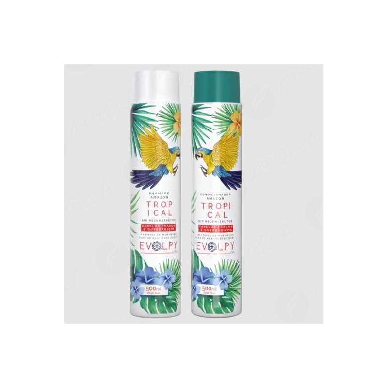 Tropical Amazon para Cabelos Danificados Reconstrução Capilar Kit 2x500ml - Evolpy Liss Beautecombeleza.com Tropical Amazon para Cabelos Danificados Reconstrução Capilar Kit 2x500ml - Evolpy Liss Beautecombeleza.com