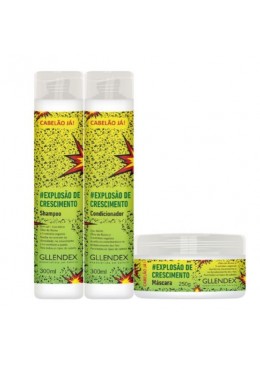 Kit d'Extraits végétaux d'Explosion de Croissance de Cheveux Ricino à Usage Quotidien 3 Prod. - Gllendex Beautecombeleza.com