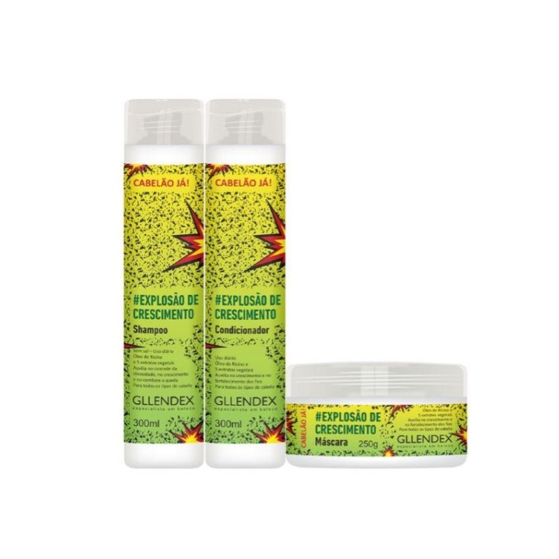 Kit d'Extraits végétaux d'Explosion de Croissance de Cheveux Ricino à Usage Quotidien 3 Prod. - Gllendex Beautecombeleza.com Kit d'Extraits végétaux d'Explosion de Croissance de Cheveux Ricino à Usage Quotidien 3 Prod. - Gllendex Beautecombeleza.com