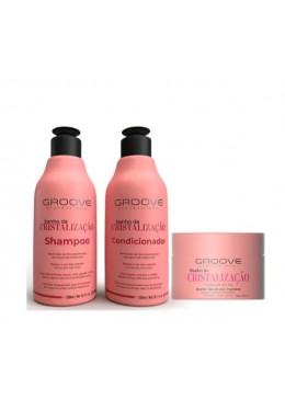 Bain de Cristallisation D'Pantenol, Kératine et Huile de Coco Kit 3x300 - Groove Beautecombeleza.com
