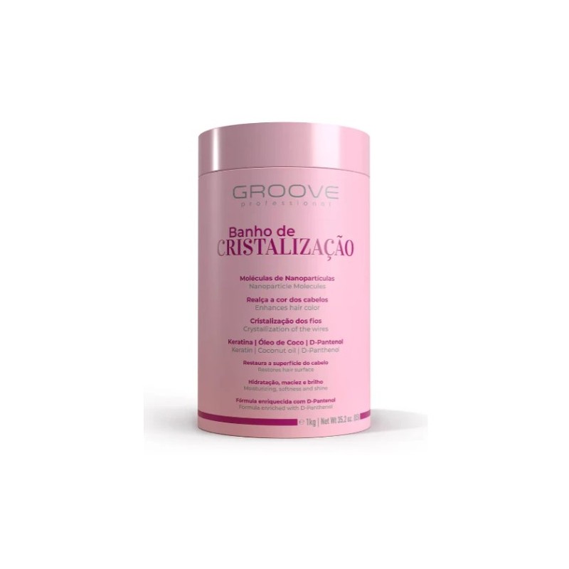 Bain de Cristallisation D'Pantenol, Kératine et Huile de Coco Masque 1Kg - Groove Beautecombeleza.com Bain de Cristallisation D'Pantenol, Kératine et Huile de Coco Masque 1Kg - Groove Beautecombeleza.com