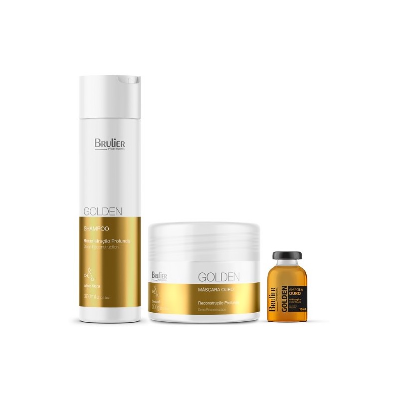 Golden Reconstrução Profunda Ouro Home Care Kit 3 - Brulier Beautecombeleza.com Golden Reconstrução Profunda Ouro Home Care Kit 3 - Brulier Beautecombeleza.com