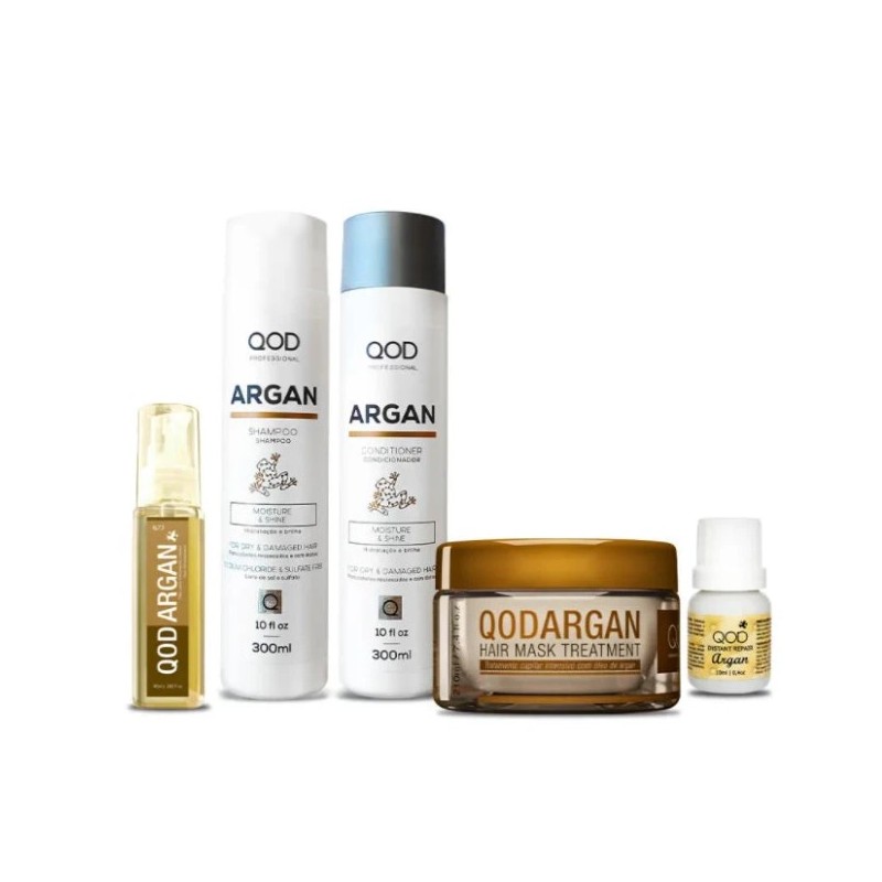 Argan Reconstruction Home Care Kit 5 Itens - QOD Beautecombeleza.com Argan Reconstruction Home Care Kit 5 Itens - QOD Beautecombeleza.com