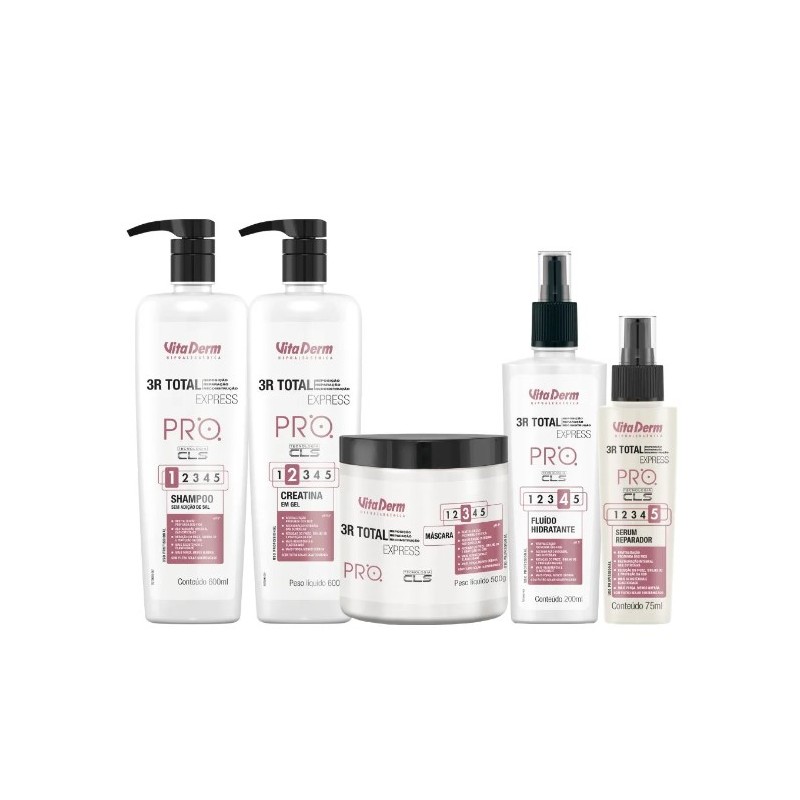 Kit SOS Capilar 3R Total Express (5 Passo) - Vita Derm Beautecombeleza.com Kit SOS Capilar 3R Total Express (5 Passo) - Vita Derm Beautecombeleza.com