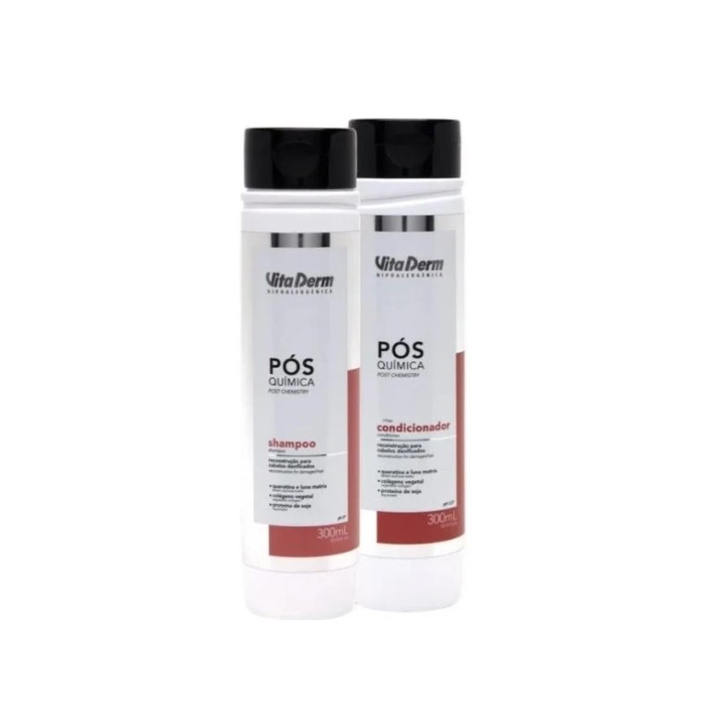 Pós Química Tratamento Reconstrutor Kit 2x300ml - Vita Derm Beautecombeleza.com Pós Química Tratamento Reconstrutor Kit 2x300ml - Vita Derm Beautecombeleza.com