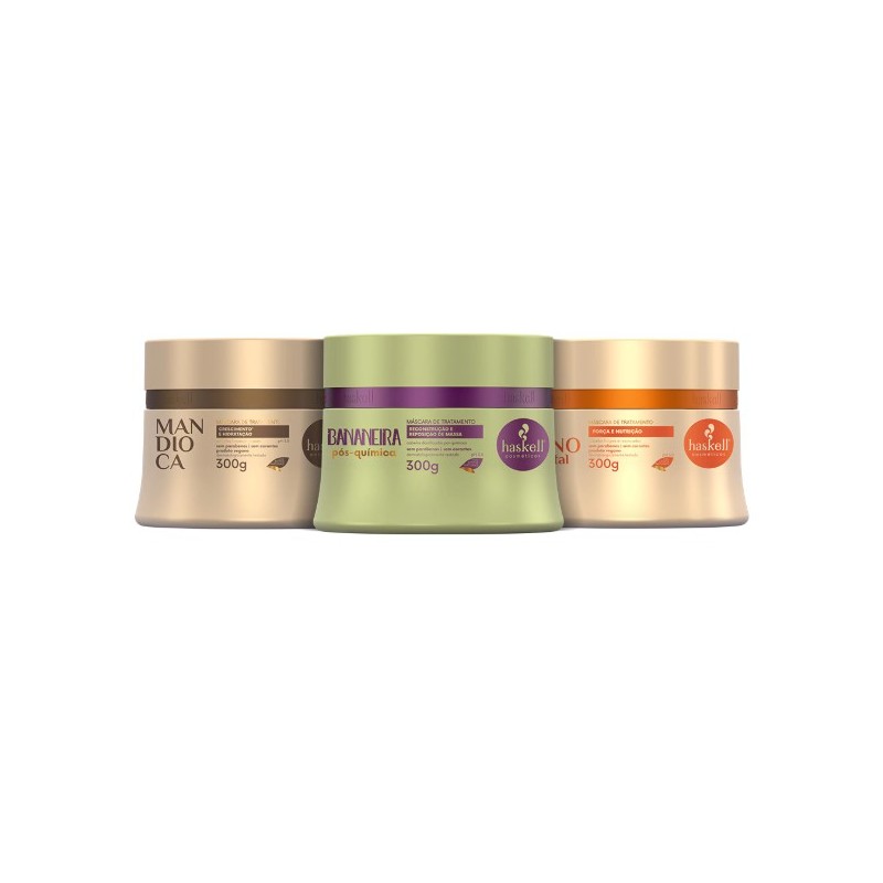 Cronograma para Cabelos Quimicamente Tratados Kit 3x300g - Haskell Beautecombeleza.com Cronograma para Cabelos Quimicamente Tratados Kit 3x300g - Haskell Beautecombeleza.com