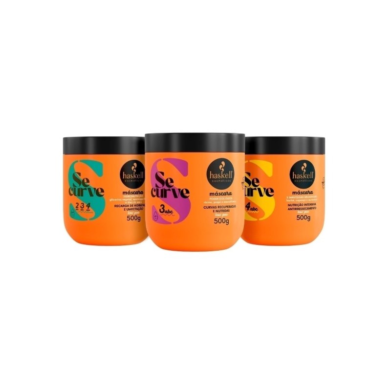 Cronograma para Cabelos Cacheados, Crespos e Ondulados Kit 3x500g - Haskell Beautecombeleza.com Cronograma para Cabelos Cacheados, Crespos e Ondulados Kit 3x500g - Haskell Beautecombeleza.com
