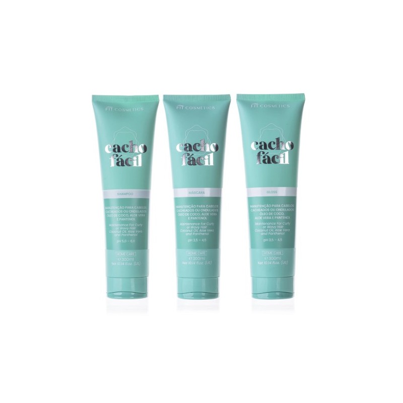 Cacho Fácil Home Care Maintenance Treatment Kit 3x300 - Fit Cosmetics Beautecombeleza.com Cacho Fácil Home Care Maintenance Treatment Kit 3x300 - Fit Cosmetics Beautecombeleza.com