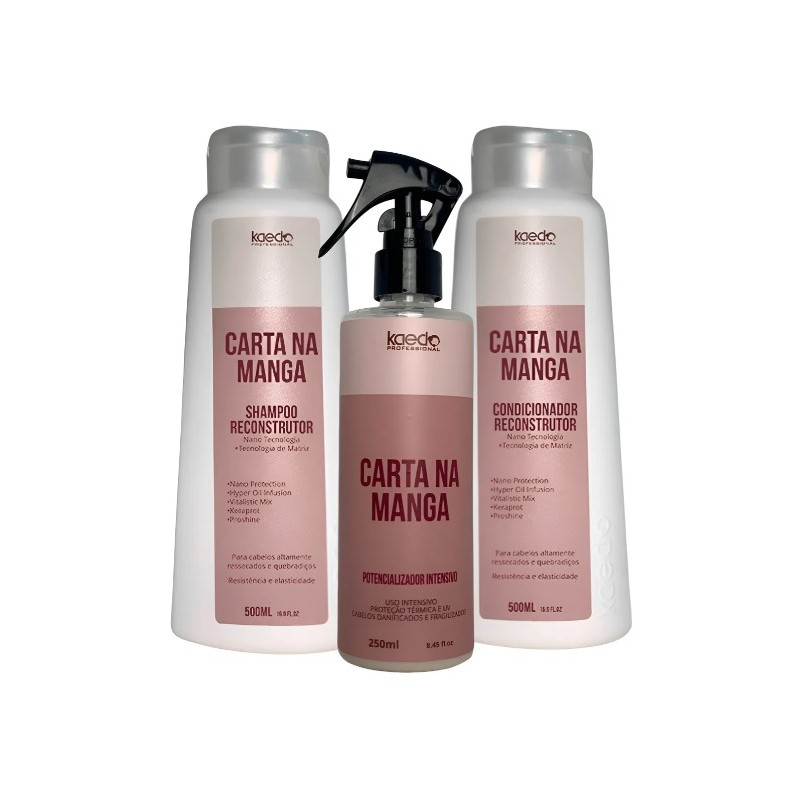Carta na Manga Reconstructeur Kit 3 Produtos - Kaedo Beautecombeleza.com