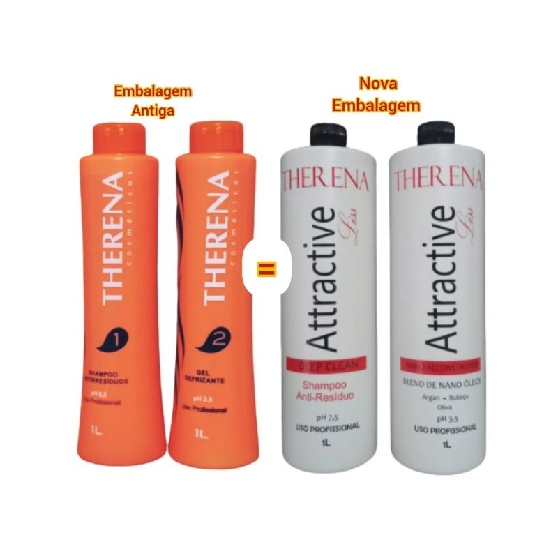 Attractive Liss Lissage Brésilien Capillaire Kit 2x1L - Therena Beautecombeleza.com