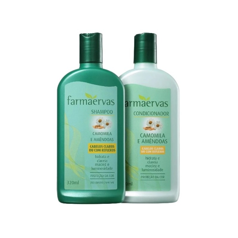 Camomile E Almonds Kit Shampoo + Conditioner  2x320ml - Farmaervas Beautecombeleza.com