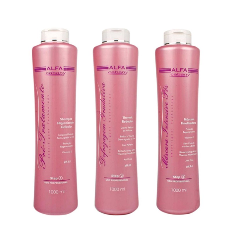 Alfa Cabany Escova Progressiva Kit Profissional (3x1L)  Beautecombeleza.com